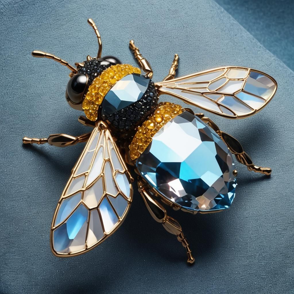 Crystal Honeybee Pin Art