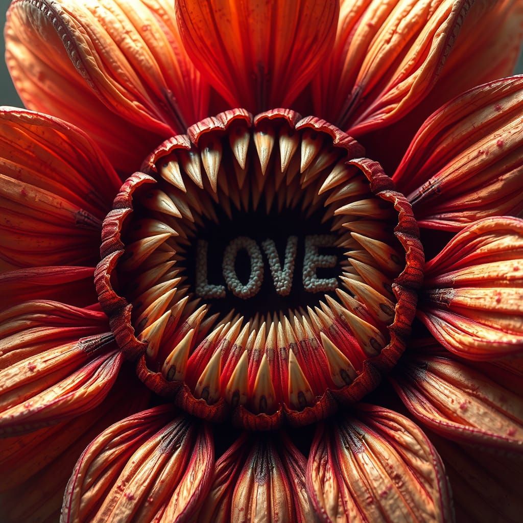 Anamorphic Flower With Hidden Message