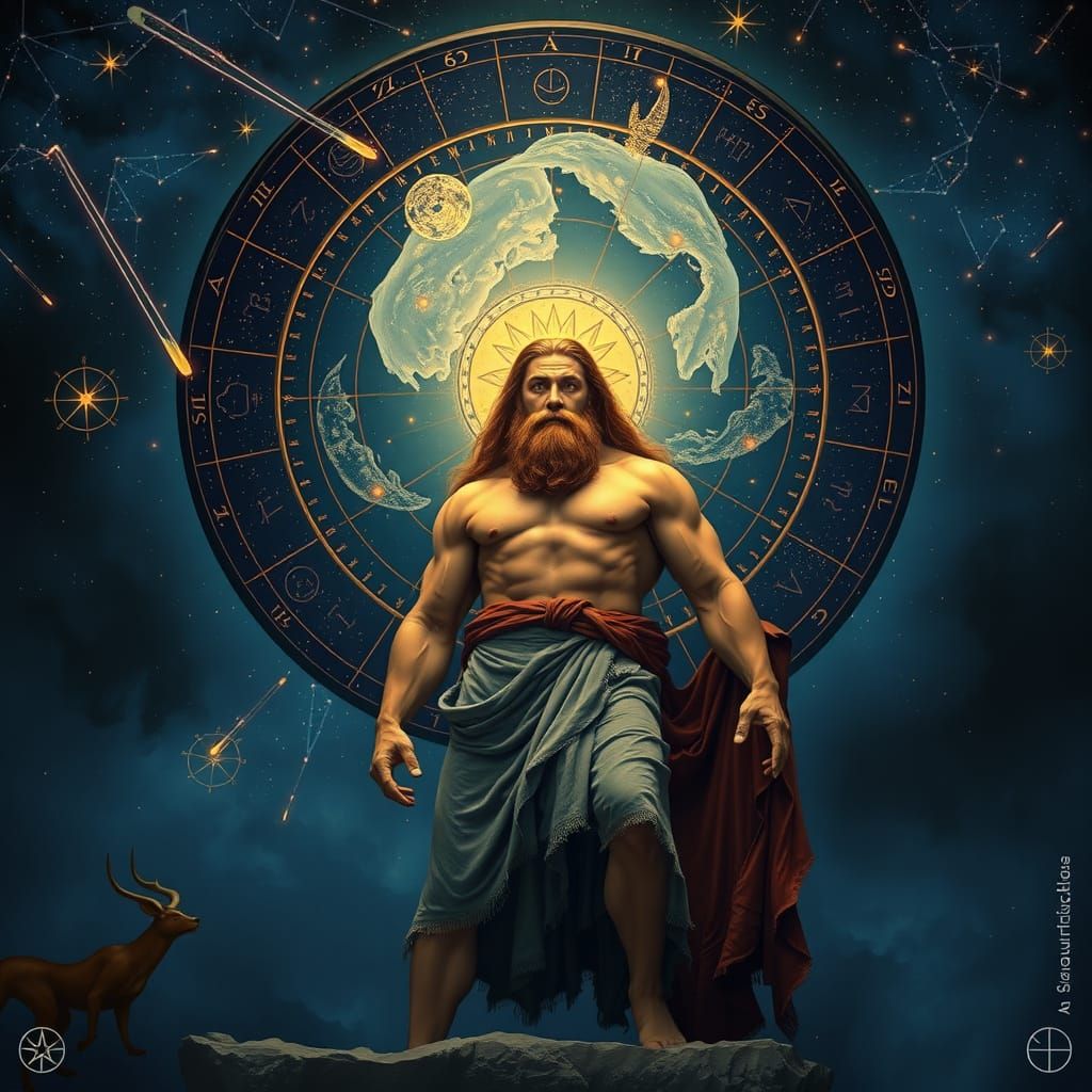 Cosmic Titan Atlas Strains Under Celestial Weight