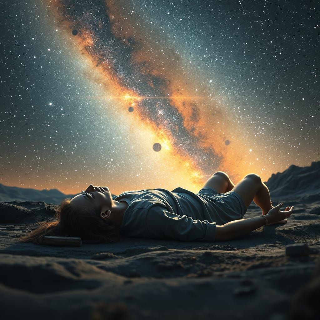 Epic Cinematic Stargazing Scene in Digital Matte Painting