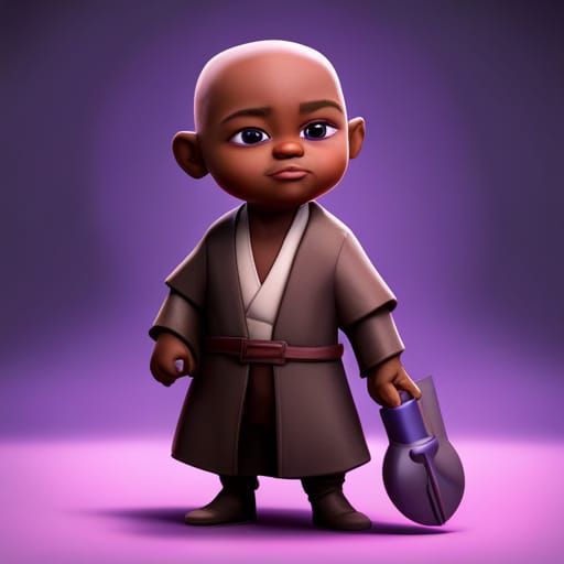 Mace Windu as Toddler in Pixar Style