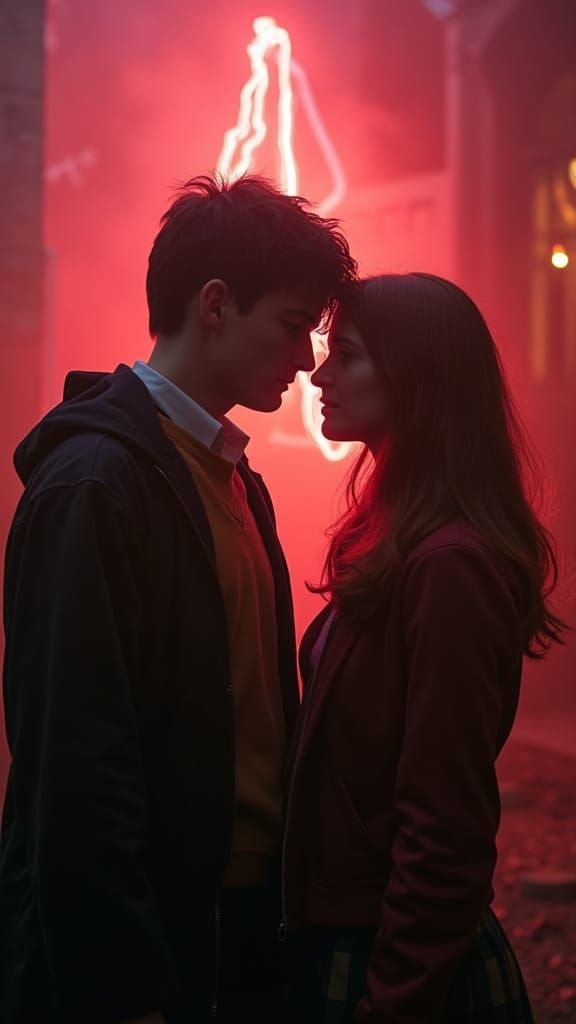 Harry Potter and Ginny Weasley in Fairycore Neon Lights