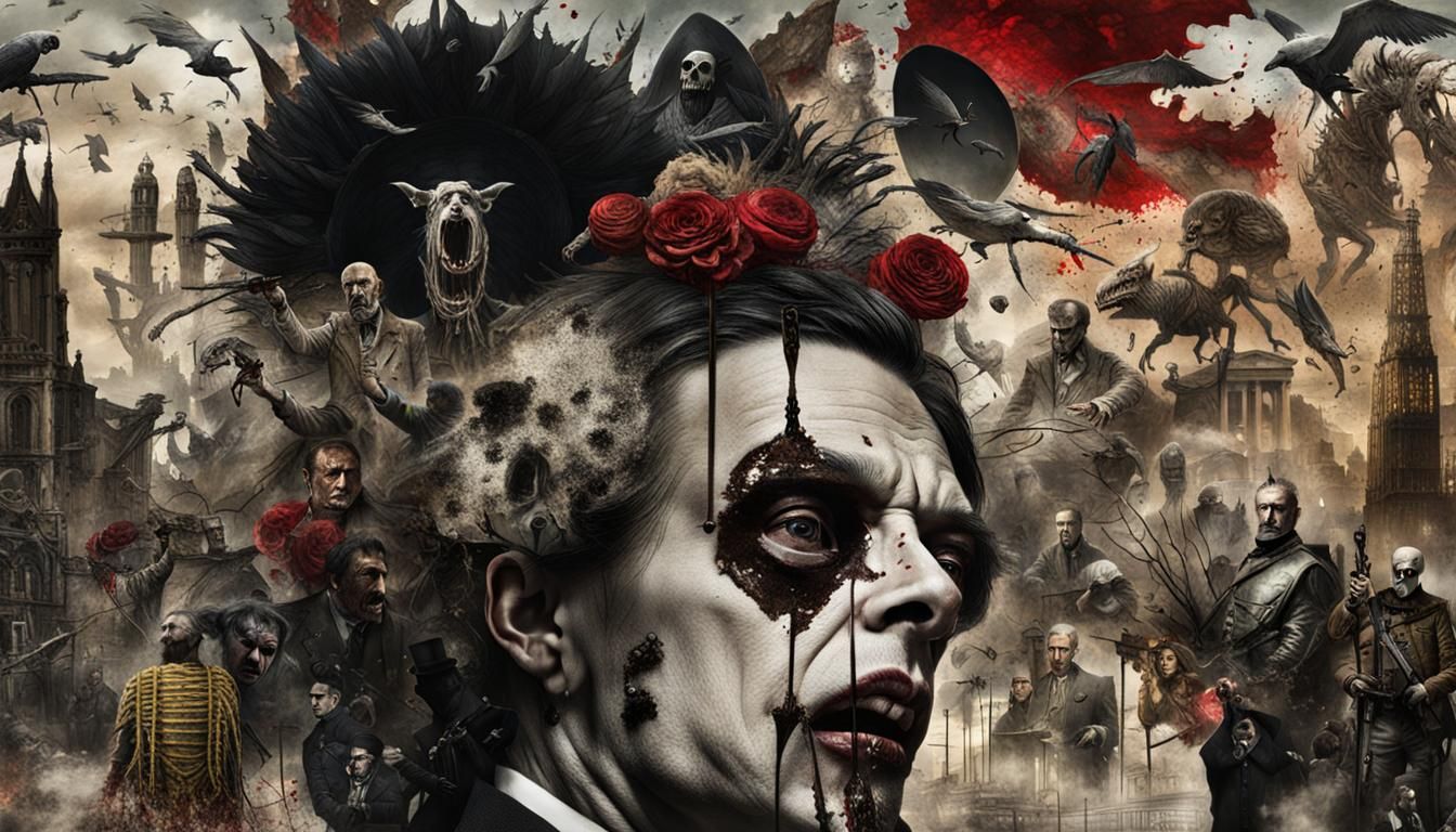 Horror Collage in Style of Caruso, Demura and Kantor