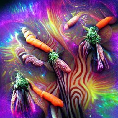 Psychedelic Carrots in a Surreal Style