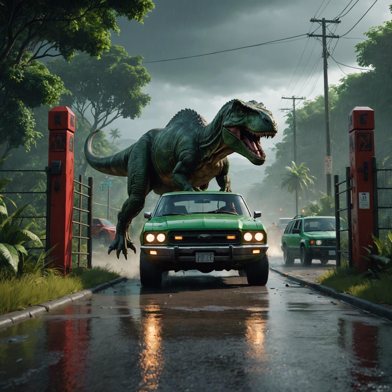 Tyrannosaurus Rex Breakout in Jurassic Park