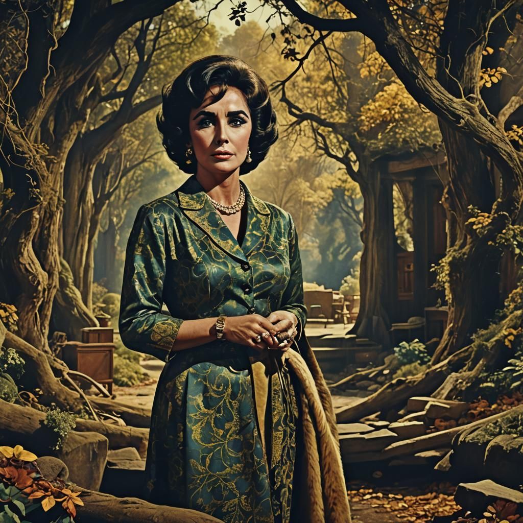 Elizabeth Taylor: Detailed Matte Painting from Film Scene