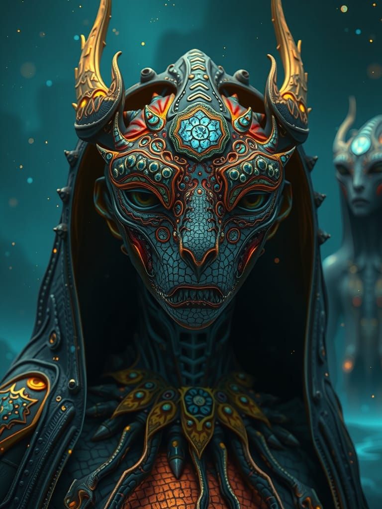 Ethereal Alien Encounter in Sci-Fi Hues