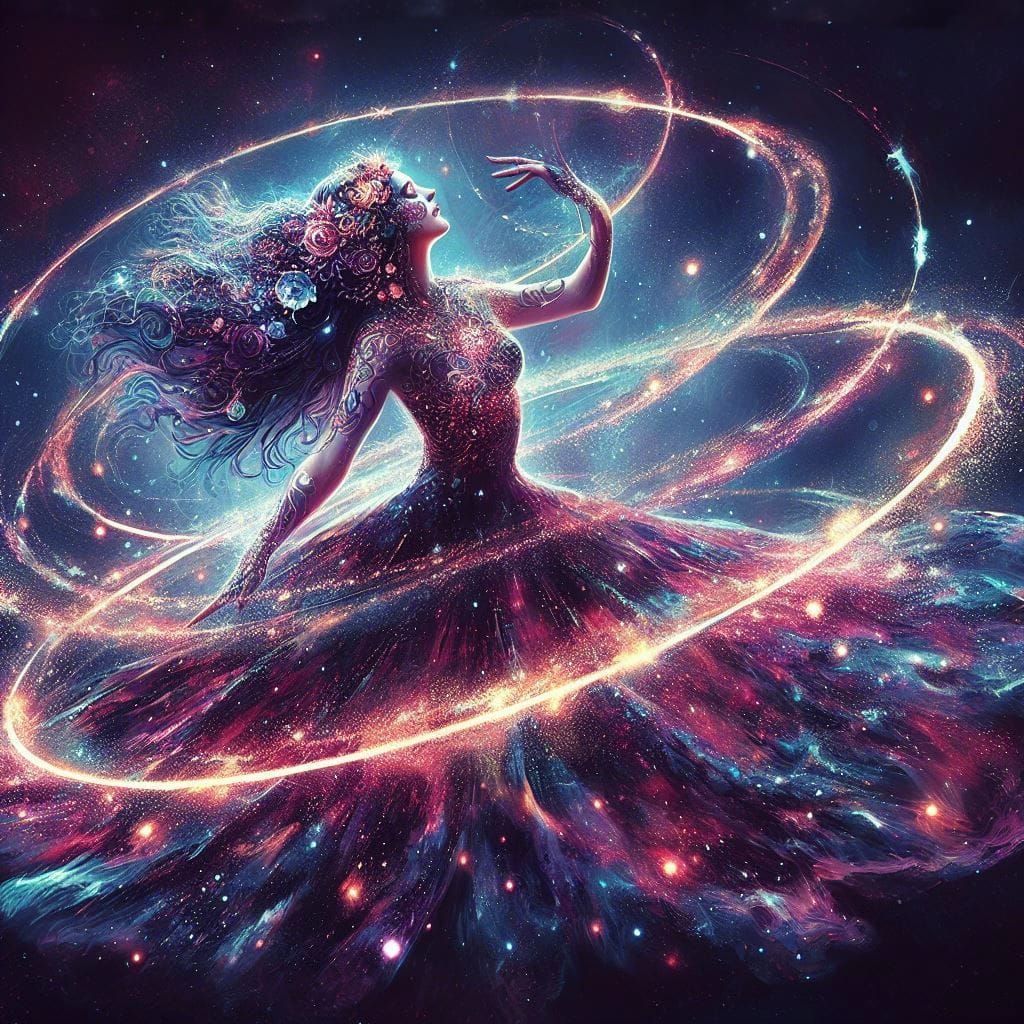 Cosmic Maiden's Hula Hoop Dance in Space