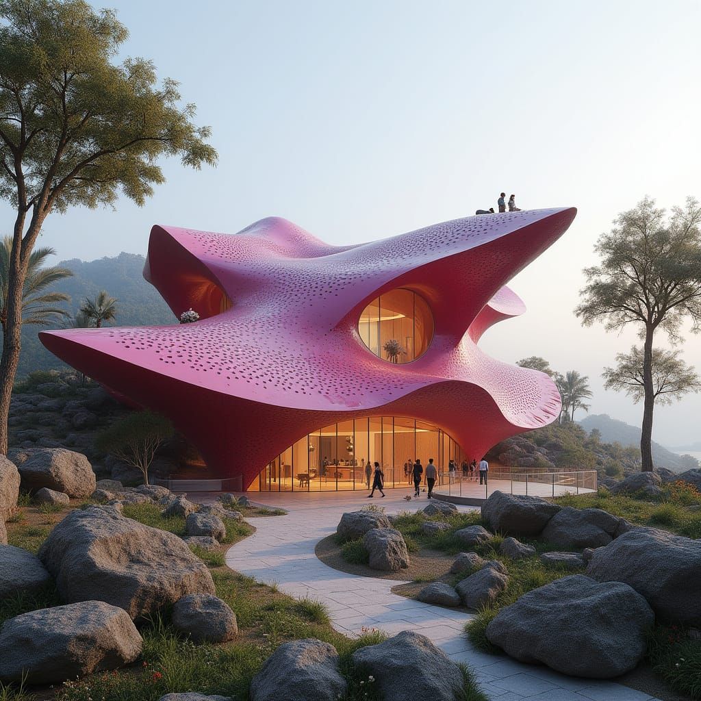 Futuristic Organic Building with Iranian Geometry