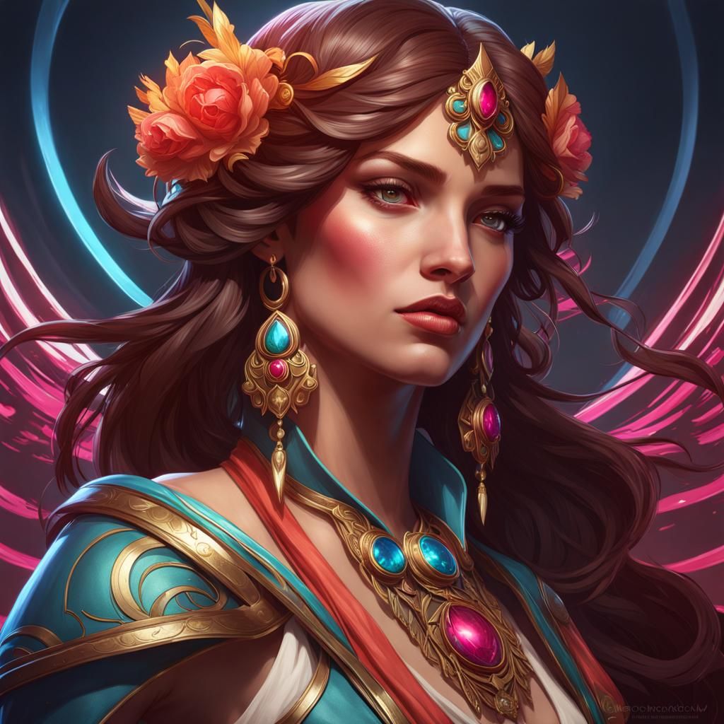 Detailed Scorpio Portrait in Art Nouveau Style