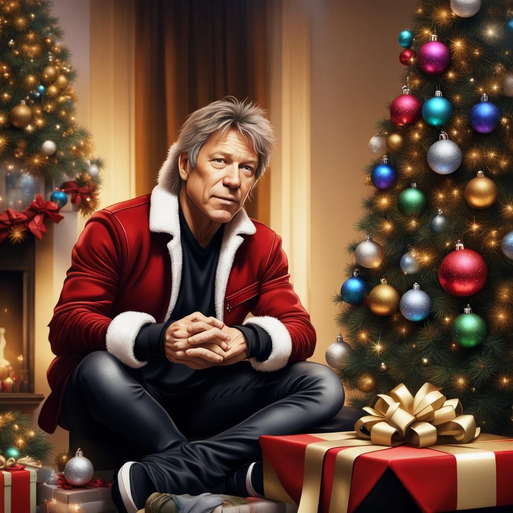 Bon Jovi esperando sus regalos navideños