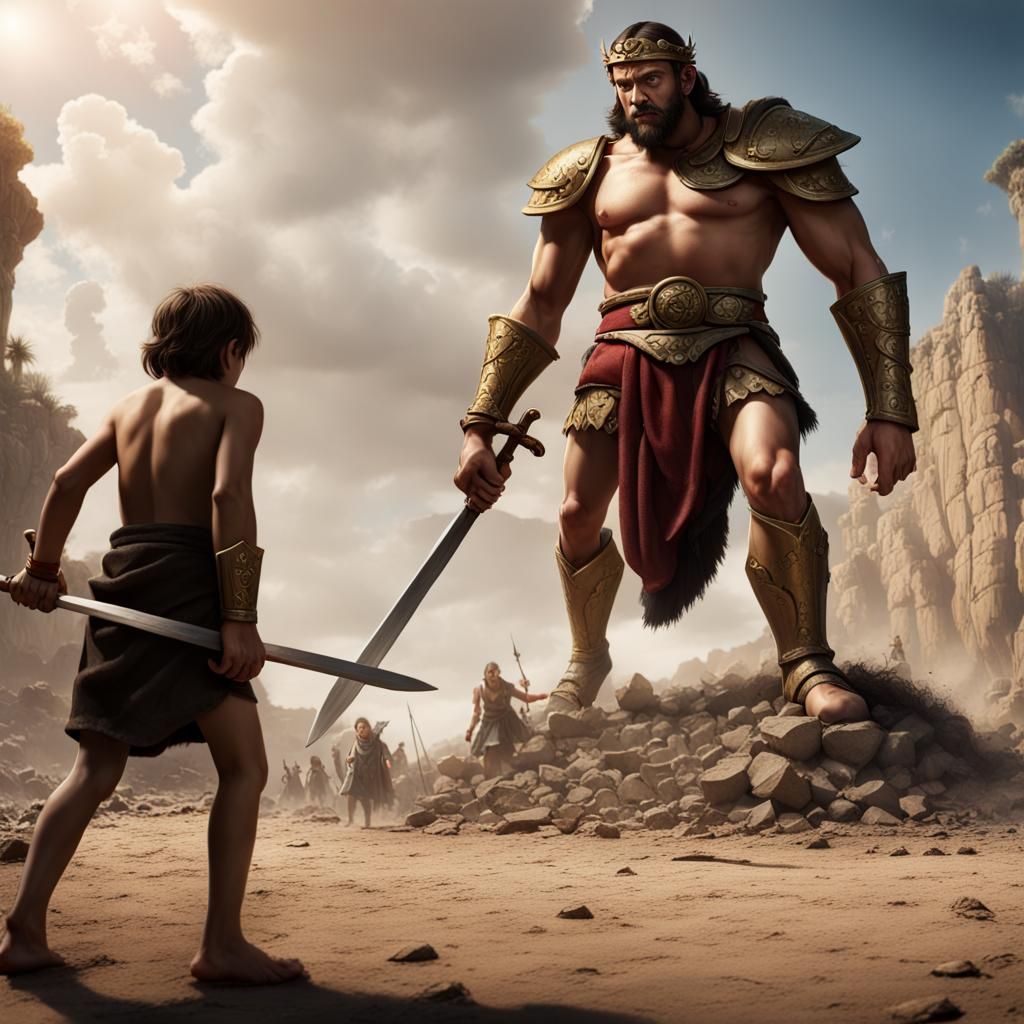 David and Goliath: A Fantastical Matte Painting