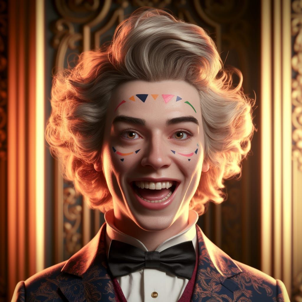 Youthful Portrait Radiating Joyful Energy in Concept Art Sty...