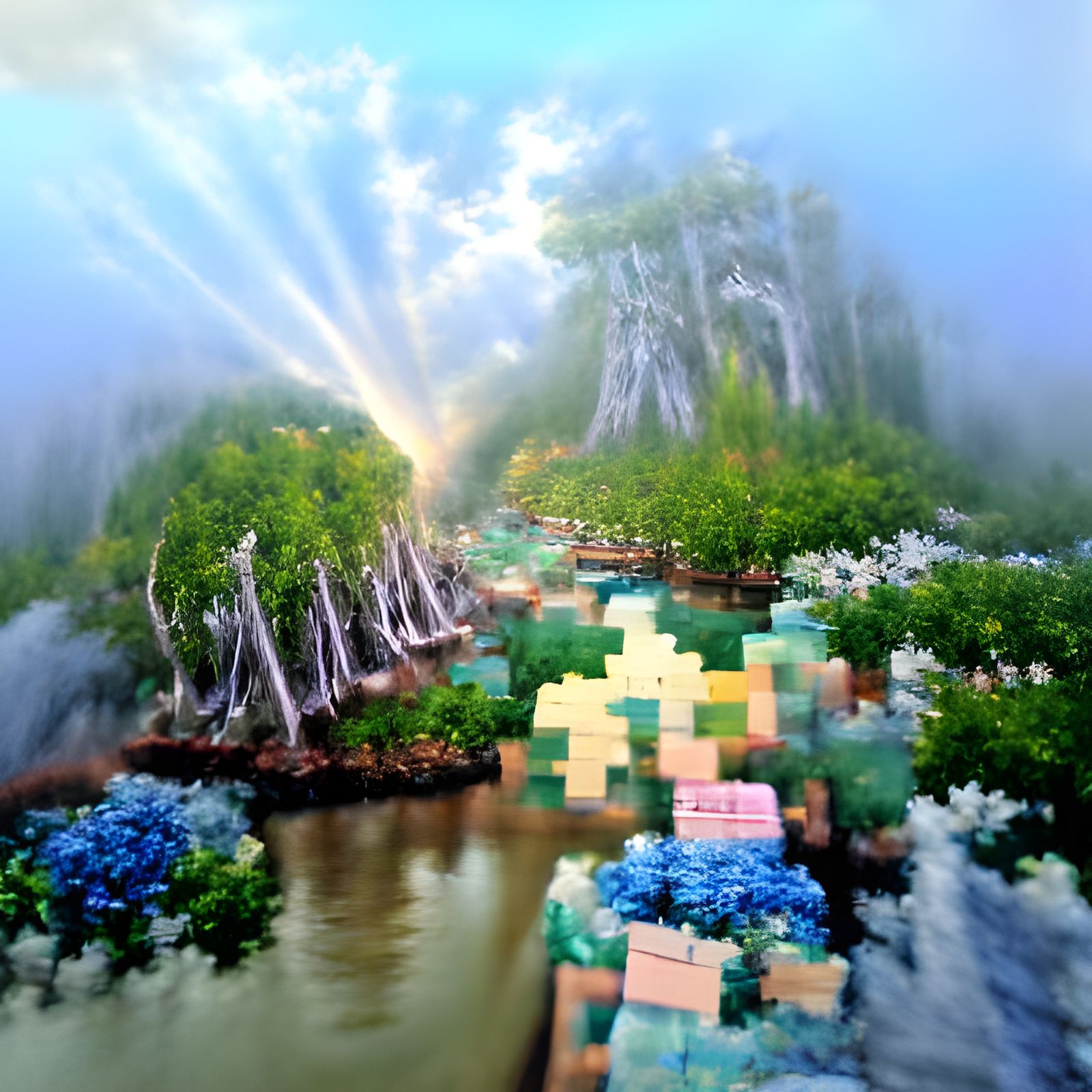 Minecraft Mangrove in Ethereal Fantasy Style