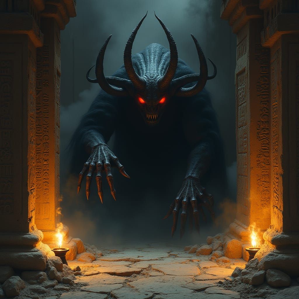 Twisted Demon Emerges from Ancient Mesopotamian Shadows