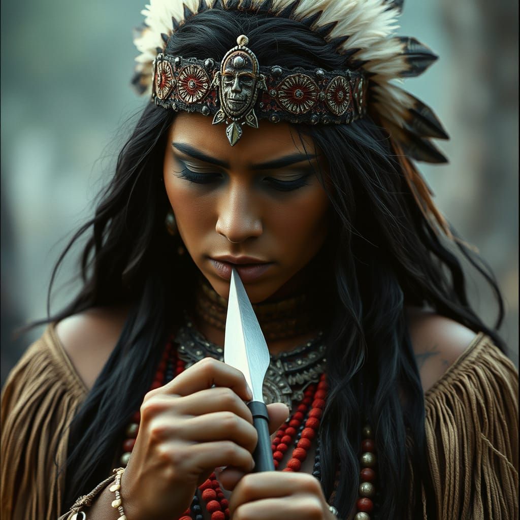Native American Warrior Confronts the Wendigo in Cinematic F...