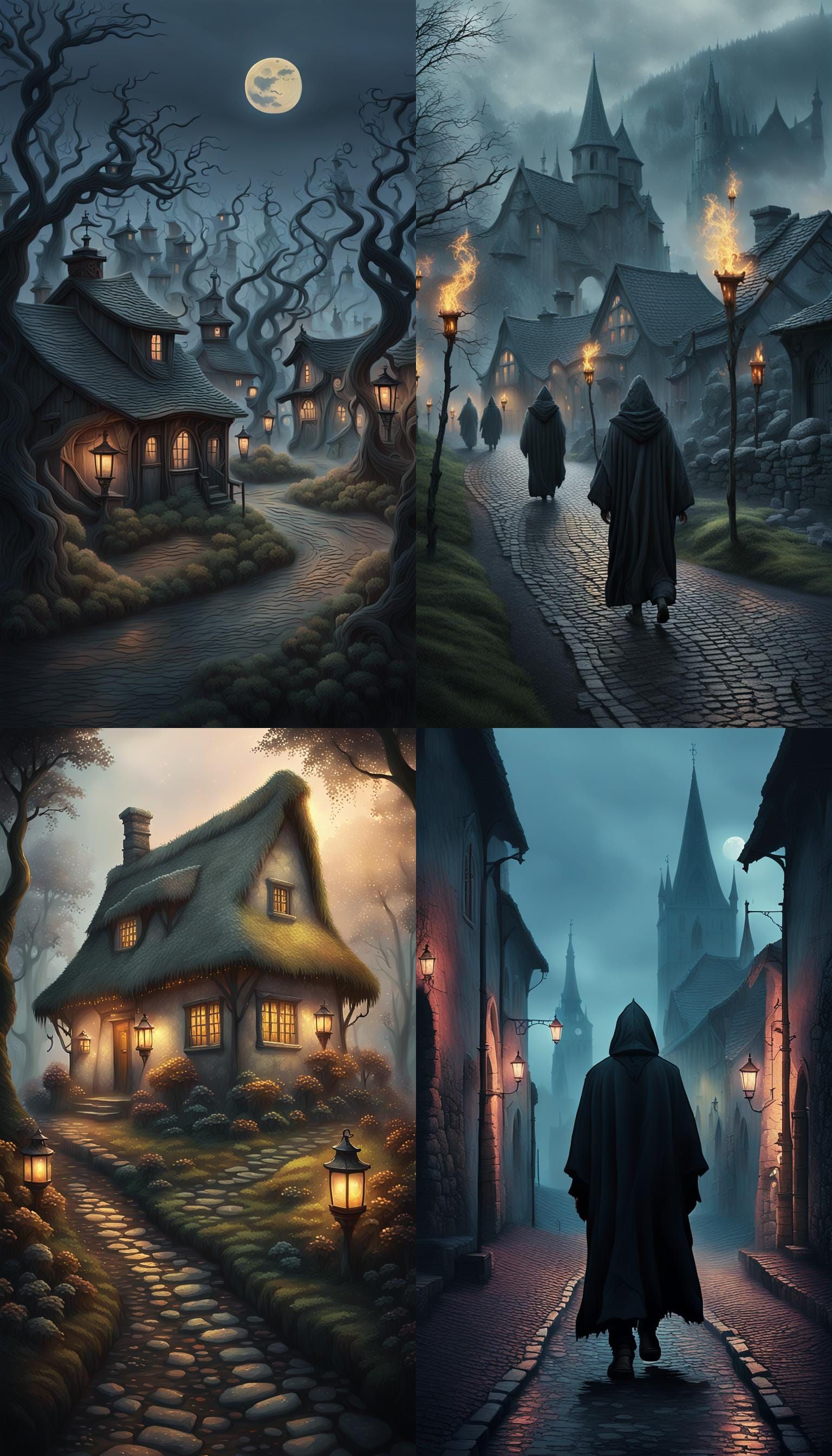 Enchanting Dark Fantasy Village