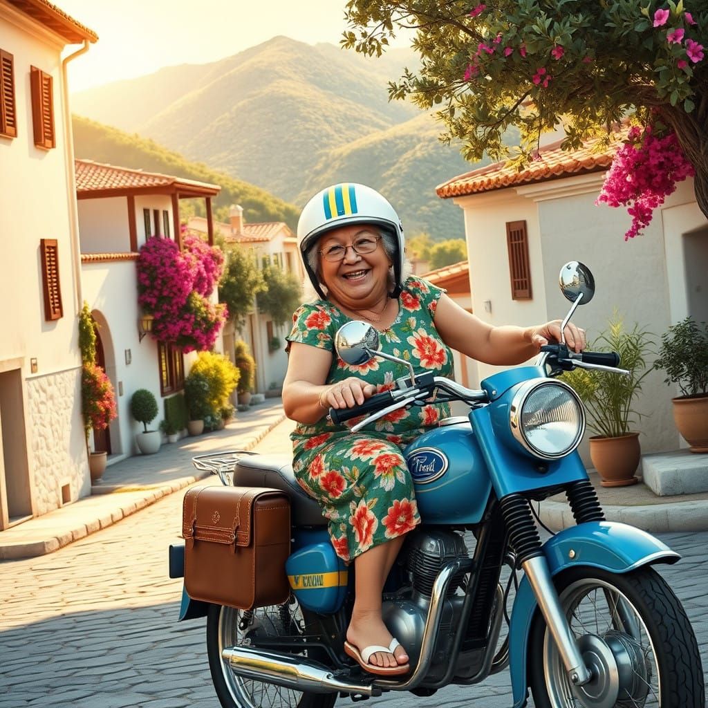 Sunny Greek Village Adventure in Vibrant Colors