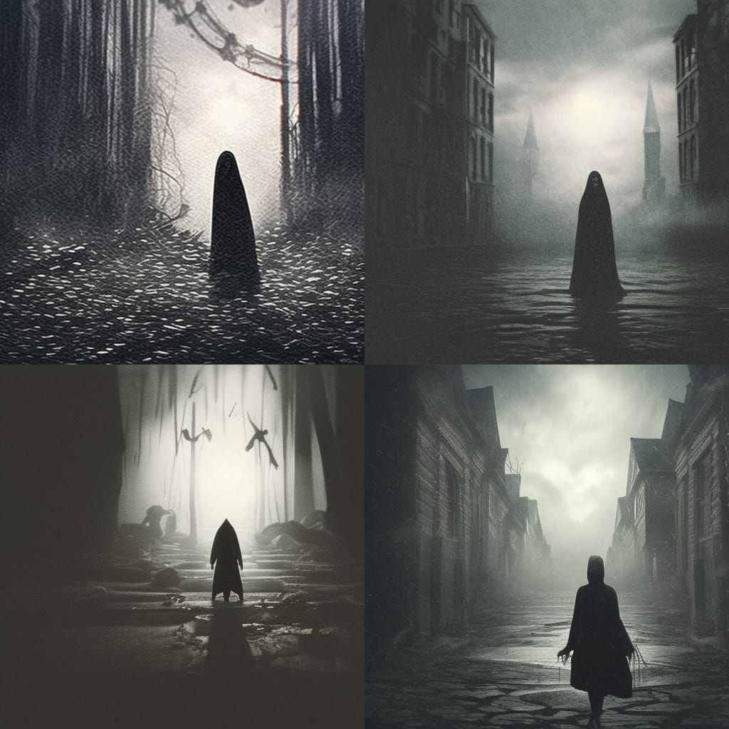 Eerie Polaroid of Shadowy Demon Figure