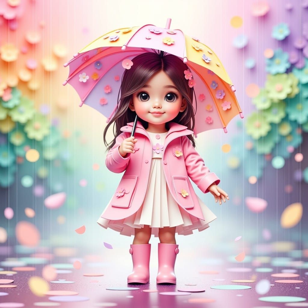 <lora:Paper Mosaic:1.0>Rain