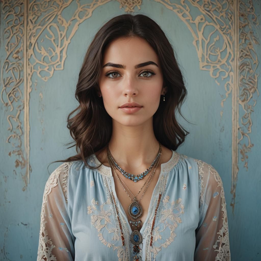 Elegant Portrait of a Young Woman with Studio Lighting