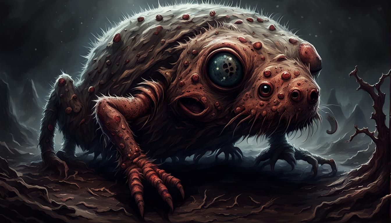 Creepy Scarred Animal in Horror Style