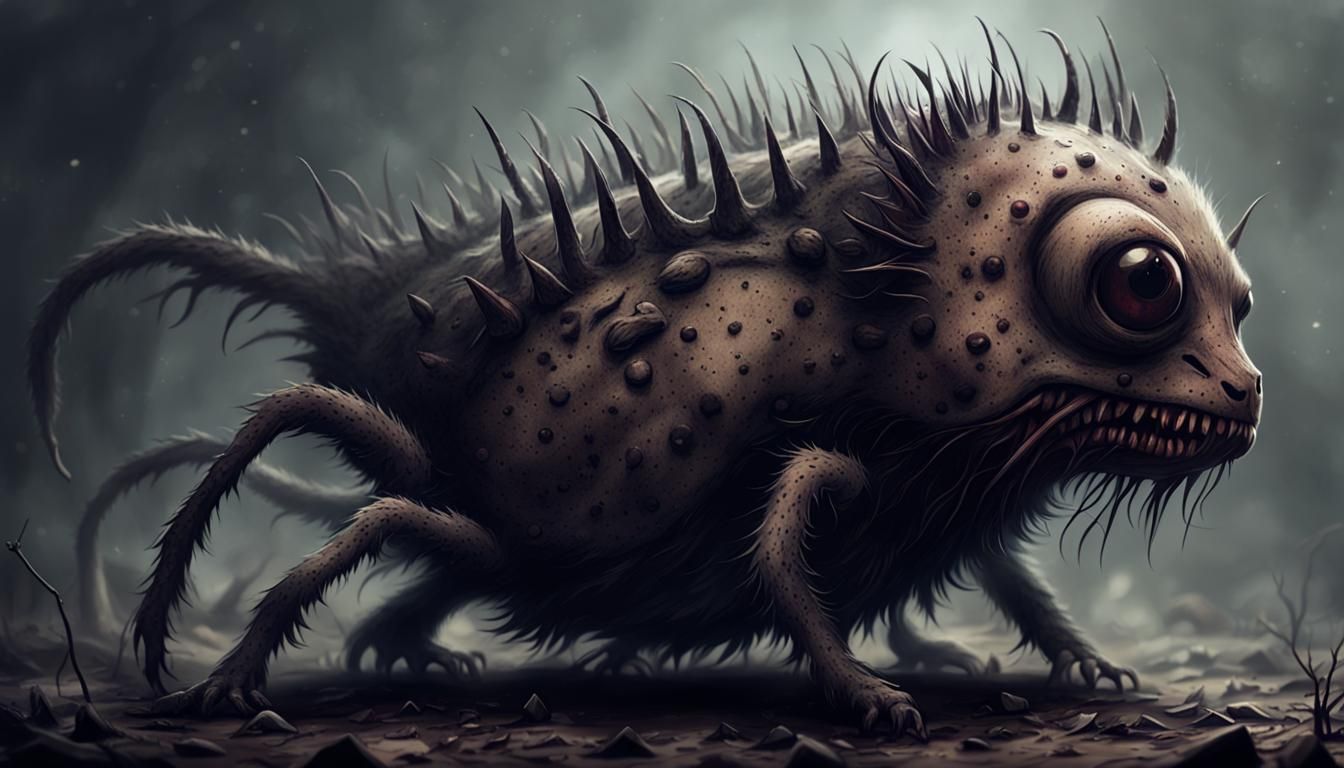 Creepy Scarred Animal in Horror Style