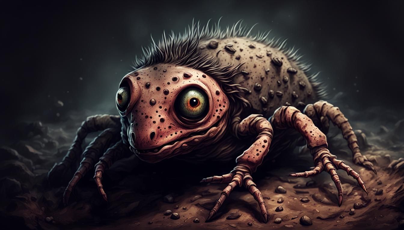 Creepy Scarred Animal in Horror Style