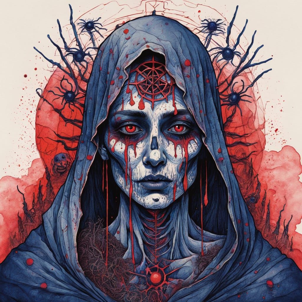 Deranged Cult Leader in Hypnagogic Textures