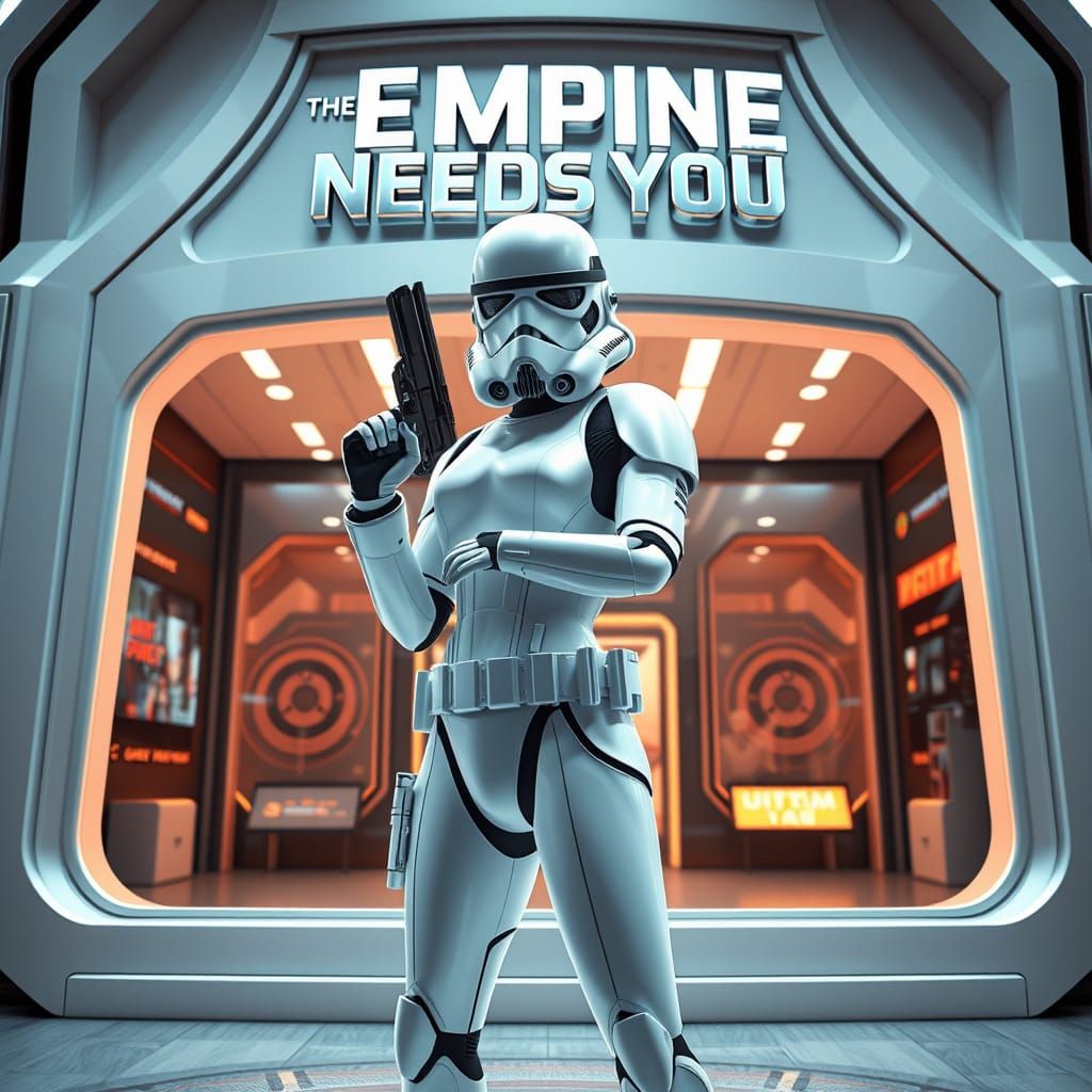 Galactic Empire Recruitment Poster in Futuristic Style