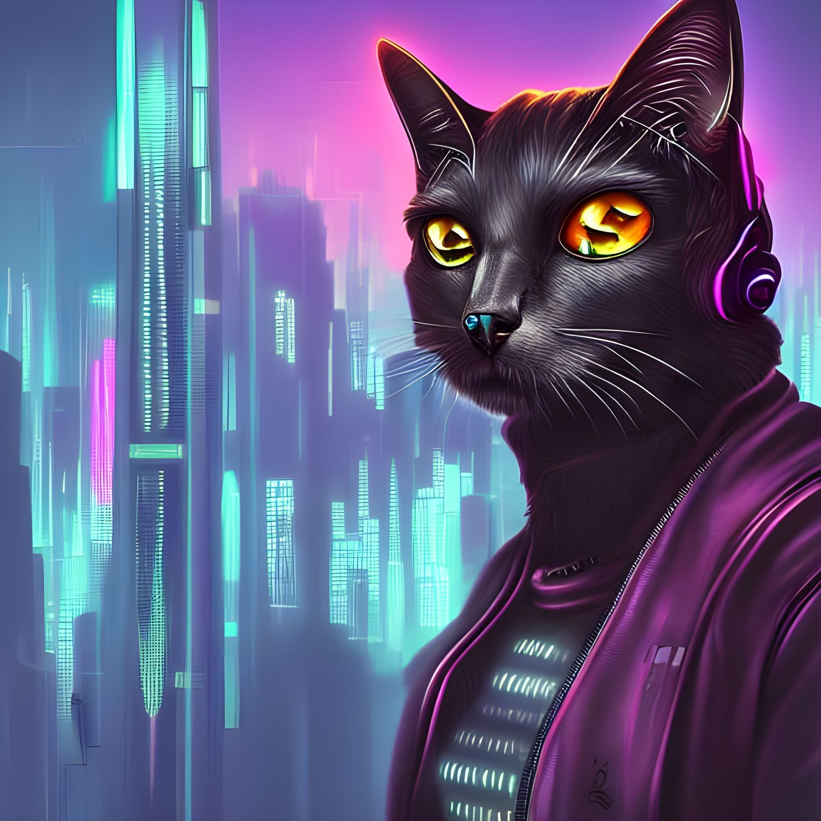 cyberpunk cat