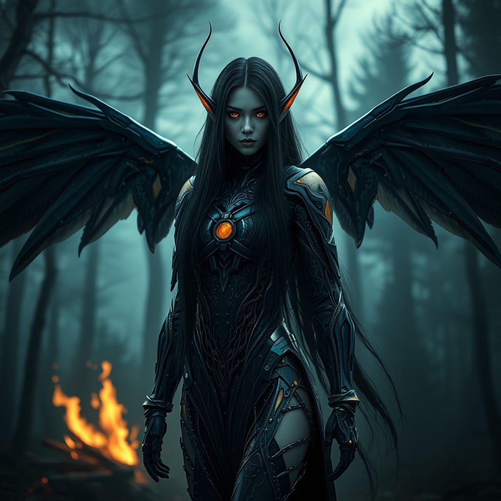 Cyborg Fae Goddess in Hyperrealistic Digital Painting