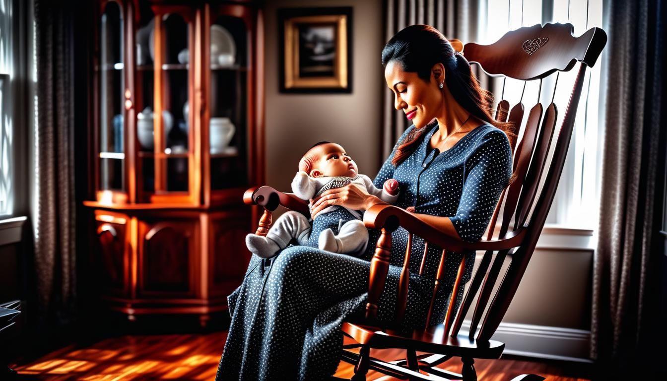 Mother and Baby in Beautiful Home: Hyperrealistic Photo