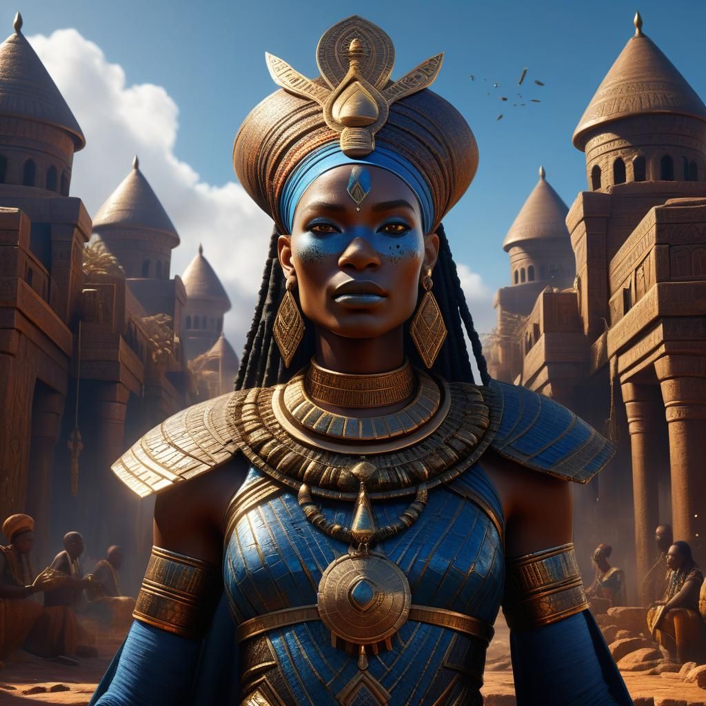 Black Nubian Queen Fantasy Concept Art