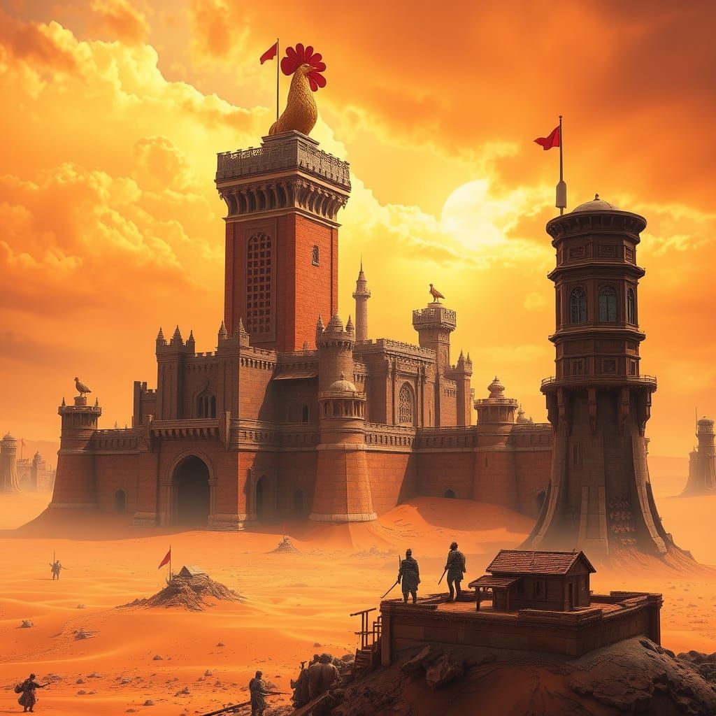 Epic Golden Castle Rises from the Endless Desert