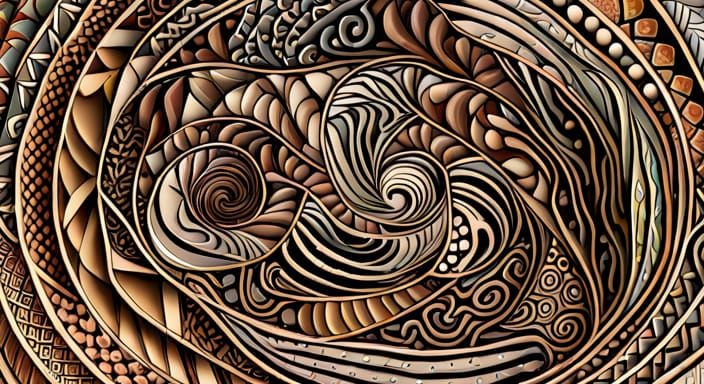 Gondwana Flora and Fauna in Fractal Zentangle Art