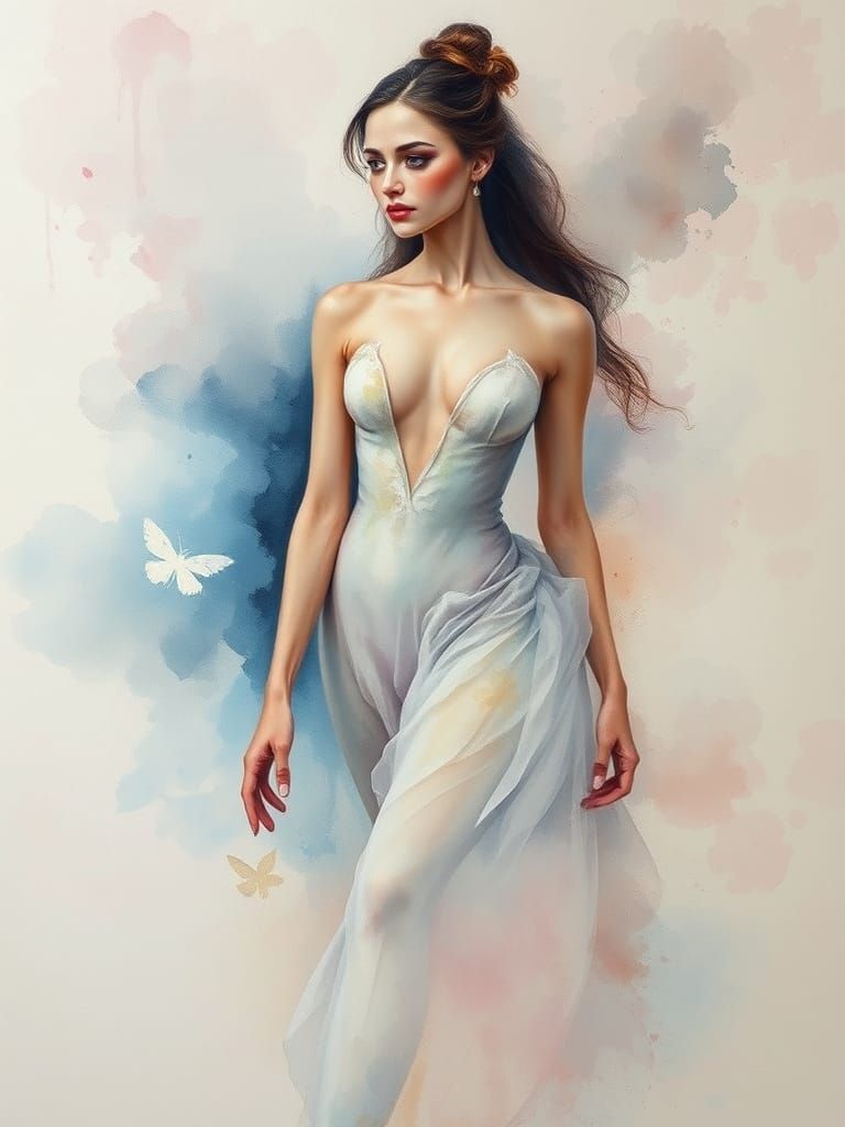 Ethereal Ballerina in Whispers of Fog