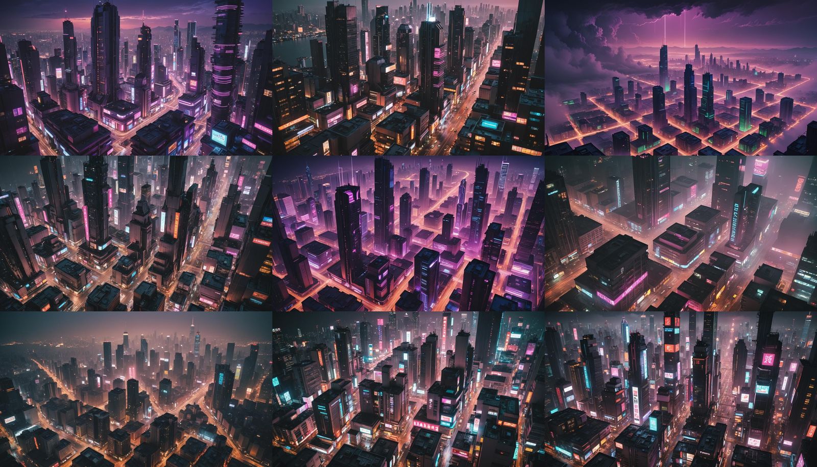 Cyberpunk Brutalist Landscape from Above