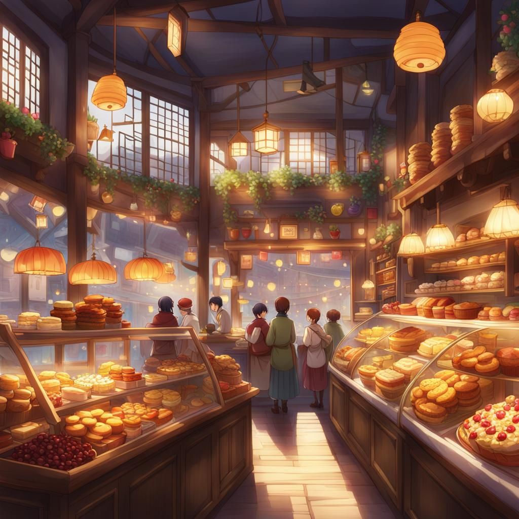 Mrs. Devi's Bakery: Anime-Style Ghibli Scene