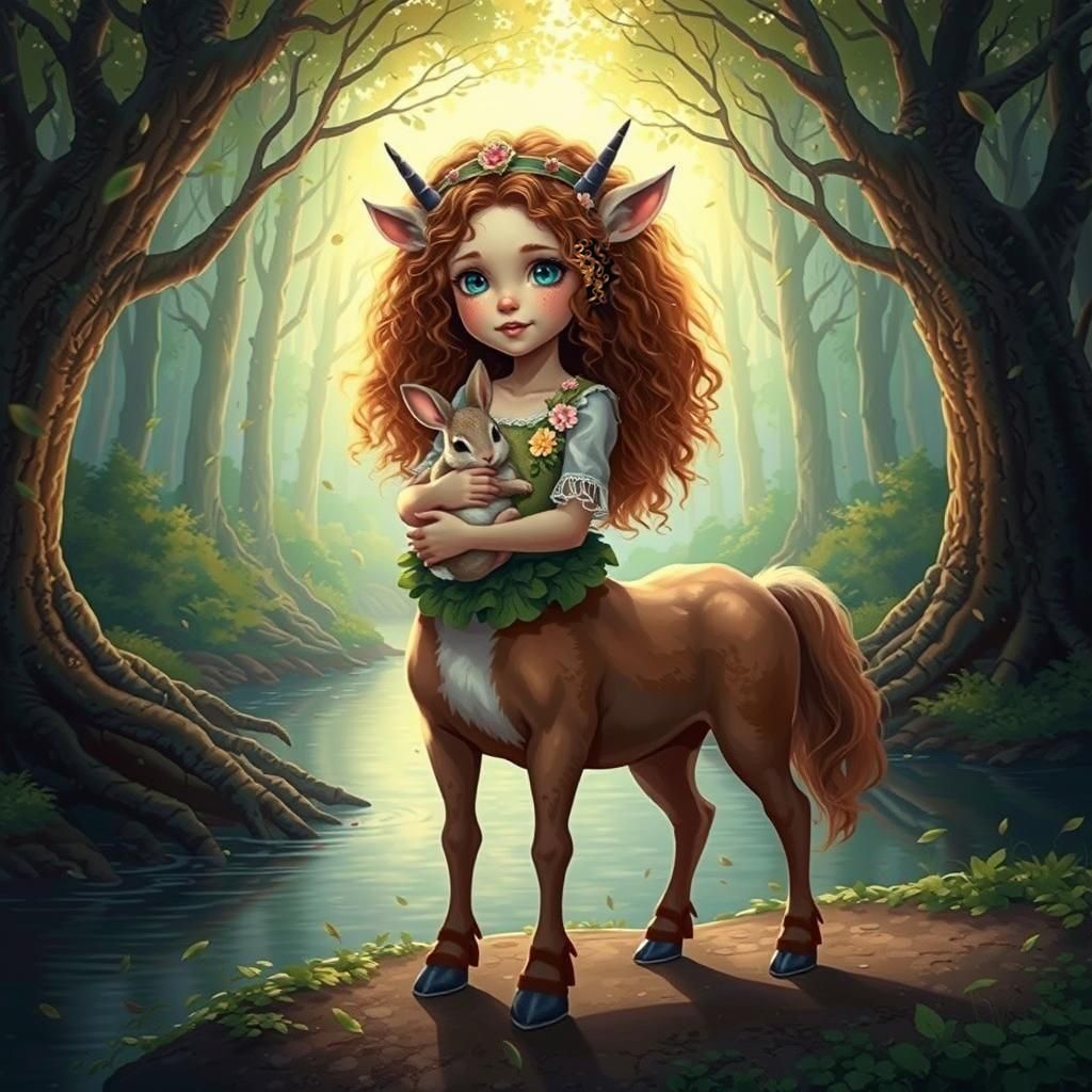 Curly Hair Portrait Generated by AI