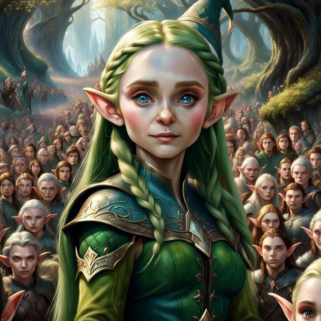 Epic Elf in a Vibrant Fantasy World