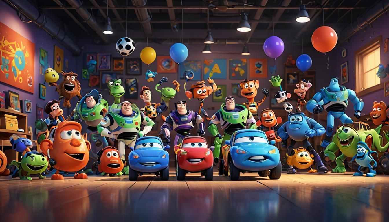 Pixar-Style 3D Art with Radial Gradient Background