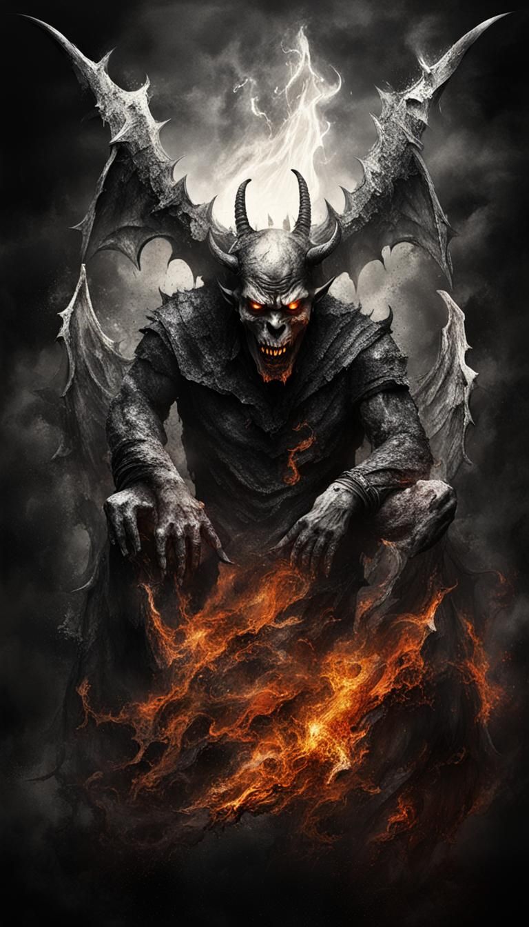 Decomposed Devil of the Dark Age in Black and White