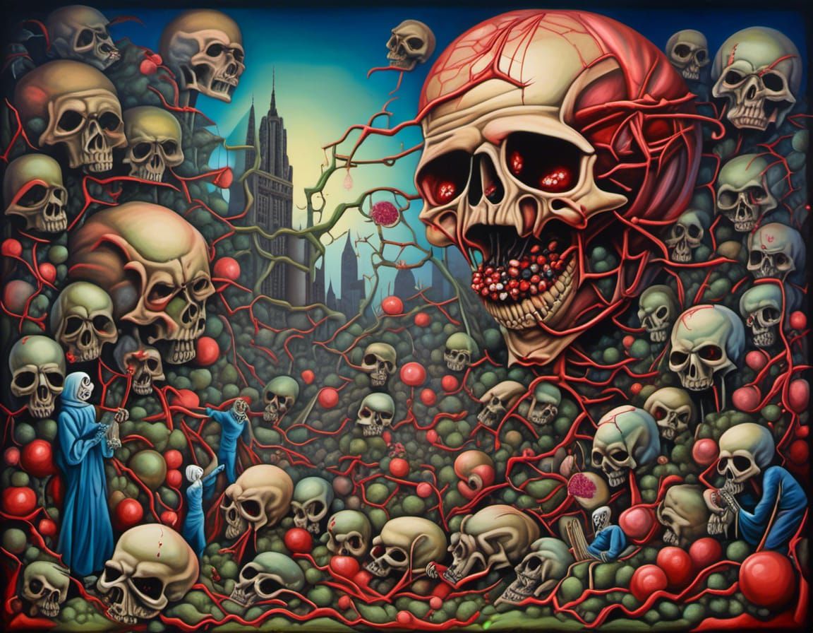 Macabre Allegory: Capitalism's Plague of Decay