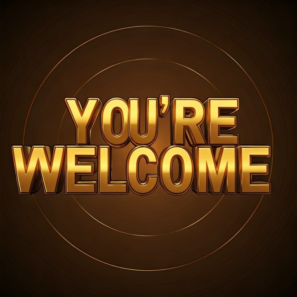 Breathtaking 3D Rendered Banner in Golden Metallic Lettering