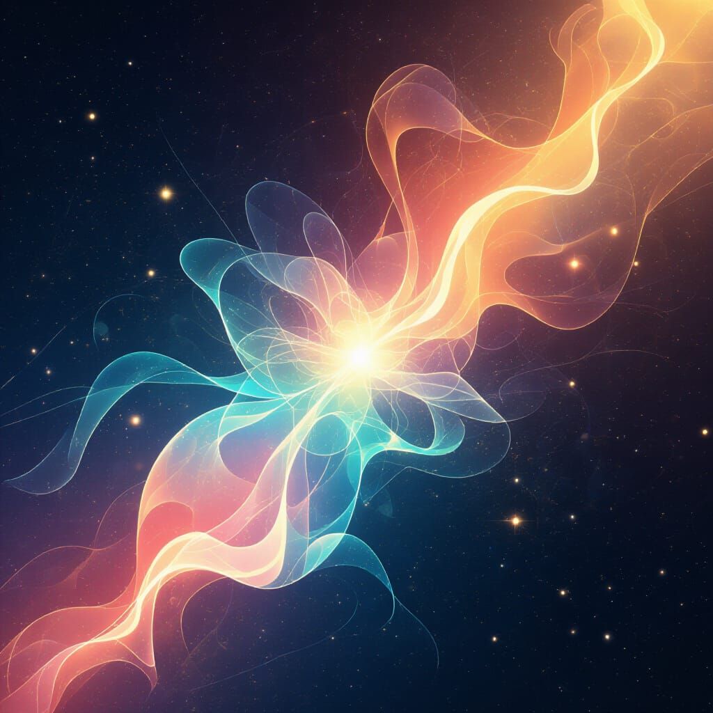 Nostalgic Glowing Light in Holographic Style