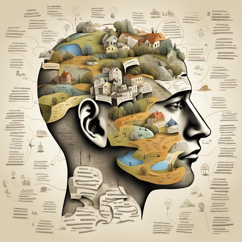 Mind Map Inside Thinking Person's Head