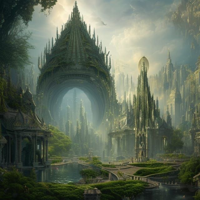 City of Light: Floating Gardens and Crystal Architecture