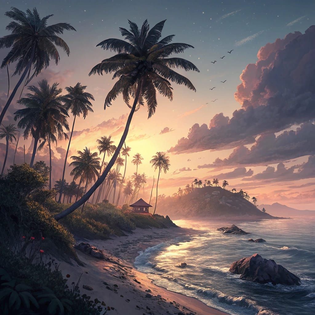 Dreamy Tropical Island Scene at San Pedro