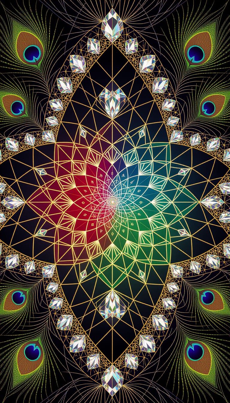 Radiant Kaleidoscope with Symmetrical, Vibrant Patterns